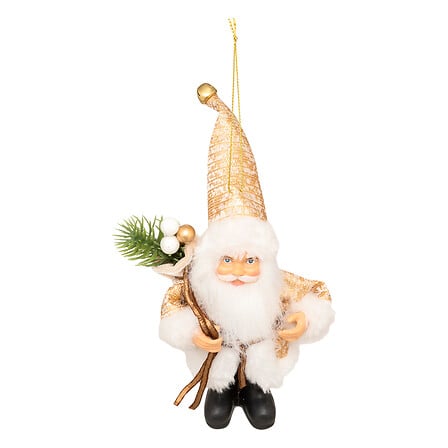 SUJET DE NOËL - PÈRE NOËL CADEAU - OR - 13CM