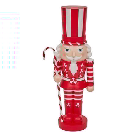 CASSE NOISETTES SUCRE D'ORGE EN MAGNÉSIE - H91CM - ROUGE ET BLANC