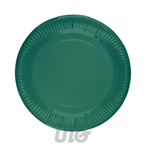 SET DE 20 ASSIETTES EN CARTON - D23CM VITAMINE - COULEUR VERT SAPIN