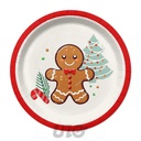 SET DE 6 ASSIETTES EN CARTON - D23CM - MOTIF BISCUIT