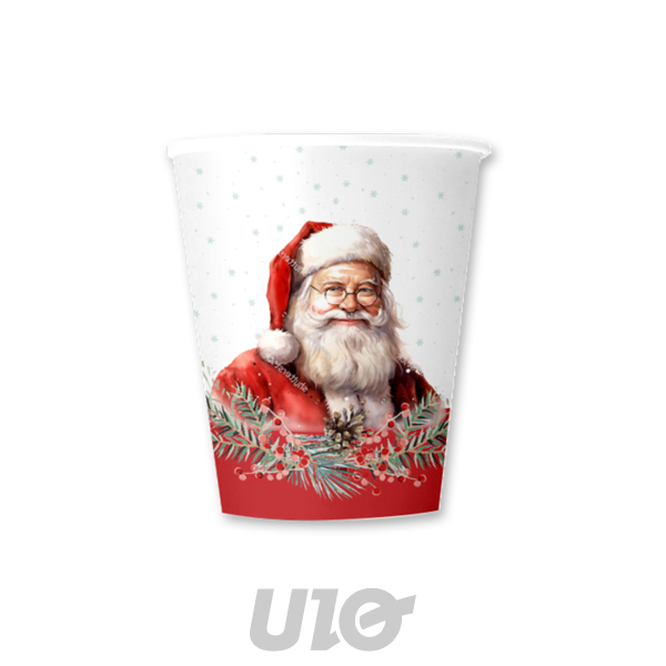 SET DE 6 GOBELETS EN CARTON - 25CL - PÈRE NOËL