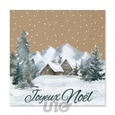 SET DE 20 SERVIETTES EN PAPIER - 3 PLIS - 33x33CM - MOTIF COTTAGE