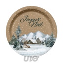 SET DE 6 ASSIETTES EN CARTON - D23CM - MOTIF COTTAGE