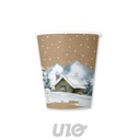 SET DE 6 GOBELETS EN CARTON - 25CL - MOTIF COTTAGE