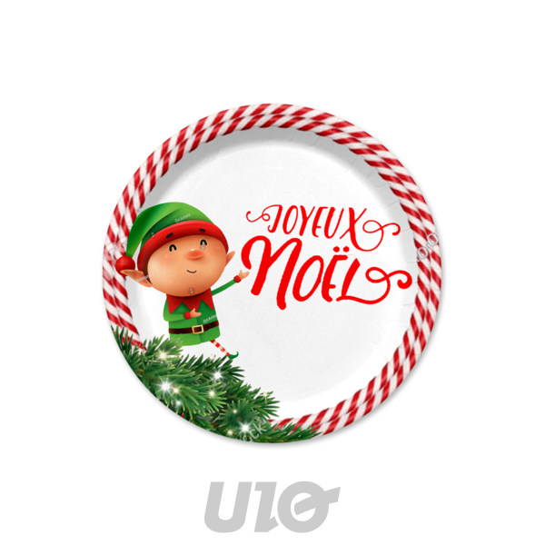 SET DE 6 ASSIETTES EN CARTON - D18.5CM - MOTIF LUTIN FARCEUR