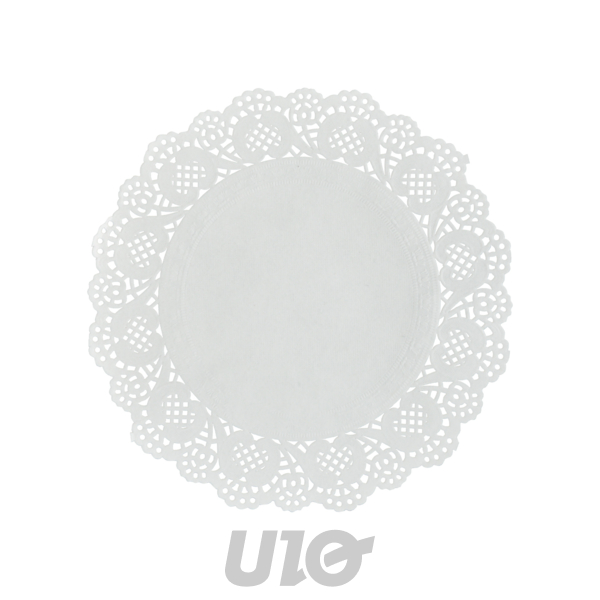 SET DE 12 DENTELLES EN PAPIER - ROND - D29CM - COULEUR BLANC