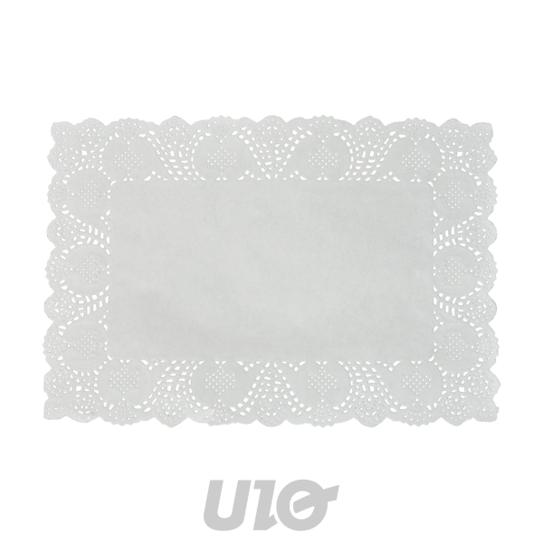 SET DE 12 DENTELLES EN PAPIER -RECTANGLE - 30x40CM - COULEUR BLANC