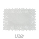 SET DE 12 DENTELLES EN PAPIER -RECTANGLE - 30x40CM - COULEUR BLANC