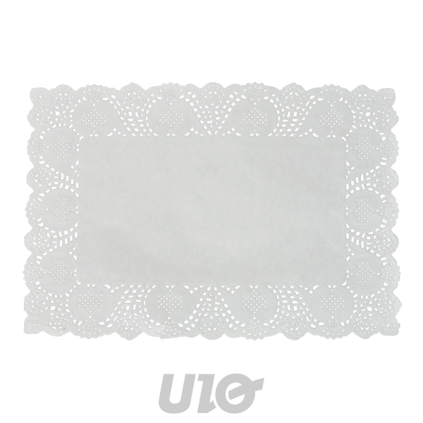 SET DE 12 DENTELLES EN PAPIER -RECTANGLE - 32x45CM - COULEUR BLANC