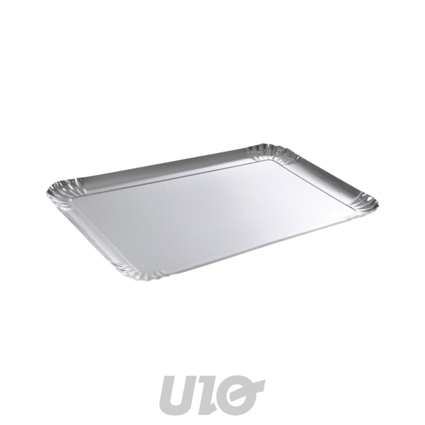SET DE 3 PLATEAUX RECTANGLE - 29x39CM - COULEUR ARGENT