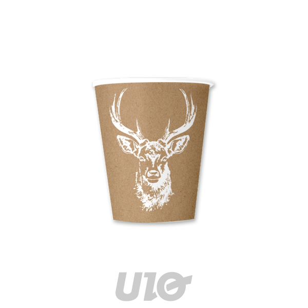 SET DE 6 GOBELETS EN CARTON - 25CL - CERF - KRAFT