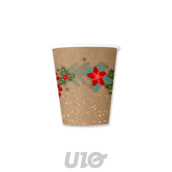 SET DE 6 GOBELETS EN CARTON - 25CL - MOTIF COURONNE NATURE