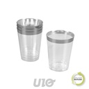 SET DE 6 GOBELETS EN PLASTIQUE RÉUTILISABLES - 30CL - LISERE ARGENT