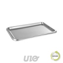 SET DE 2 PLATEAUX RECTANGLES - 35x25CM  - COULEUR ARGENT