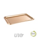 SET DE 2 PLATEAUX RECTANGLES - 35x25CM - COULEUR OR
