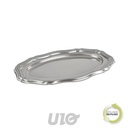 SET DE 2 PLATEAUX OVALES LOUIS XV - 58x30CM - COULEUR ARGENT
