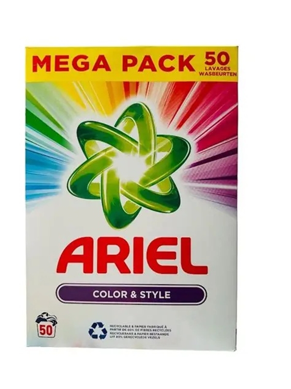ARIEL POUDRE À LESSIVER  - 50D - COLOR STYLE - MEGA PACK