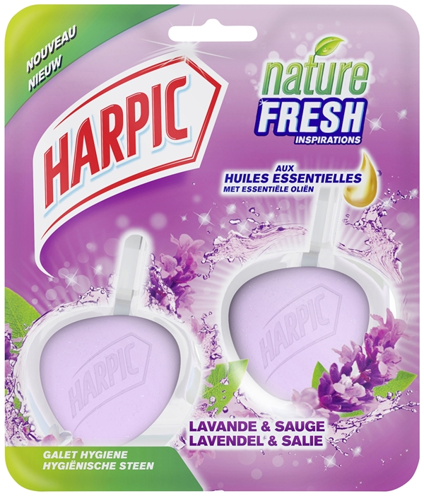 HARPIC BLOC WC HYGIÈNE PARFUM LAVANDE ET SAUGE - 2 PIÈCES