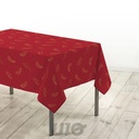 NAPPE RECTANGLE EN MICROFIBRE - 140x240CM - IMPRIMÉE METALLISÉE ADORA ROUGE-OR