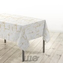 NAPPE RECTANGLE EN POLYESTER - 145x240CM - IMPRIMÉE MÉTALLISÉ GRANITOR