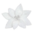 Sujet de Noël en Polyester - Poinsettia - Blanc - D25cm