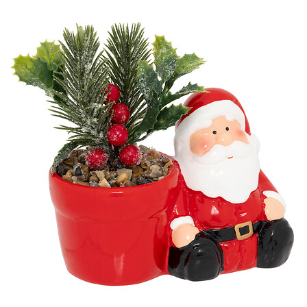 Pot à Plantes en Céramique Décor de Noël - H13cm - 2 modèles disponibles