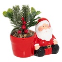 Pot à Plantes en Céramique Décor de Noël - H13cm - 2 modèles disponibles