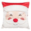 Coussin Décor Père Noël - 40x40cm - Blanc et Rouge
