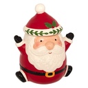 Féeric Pot à Biscuits Céramique Noël Père Noël Rouge