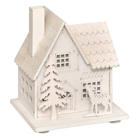 Décoration Intérieure Maison Lumineuse 1 LED - H11cm - Blanc - 2 modèles disponibles