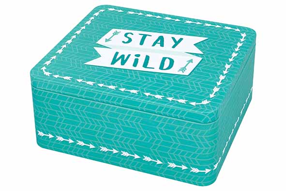 COLOUR KITCHEN GIFTBOX STAY WILD - 21x19xH9CM - TURQUOISE