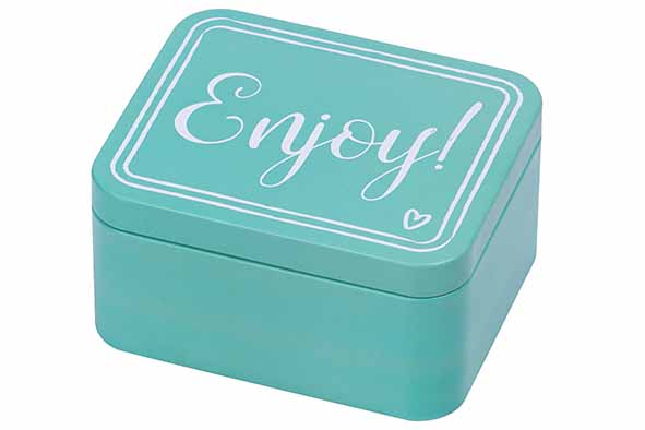 COLOUR KITCHEN GIFTBOX ENJOY  - 12x10xH6,2CM  - TURQUOISE