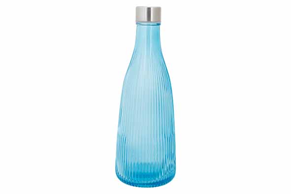ATLA BOUTEILLE 1L AZURE BLUE D10,1XH28CM - AVEC BOUCHON INOX