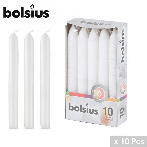 BOLSIUS - 10 BOUGIES MÉNAGE BLANCHE