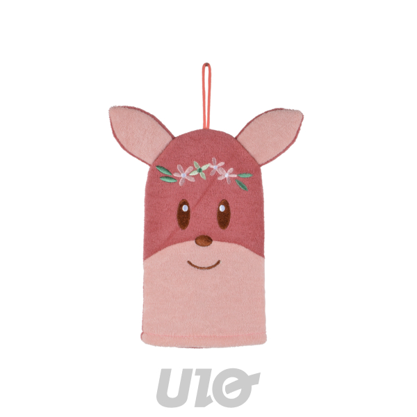 GANT DE TOILETTE MARIONNETTE 20.5*H21CM FAON FORÊT MAGIQUE