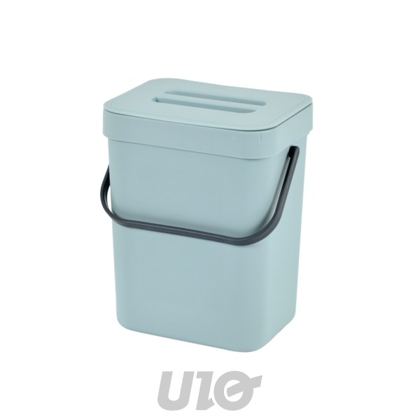 POUBELLE À COMPOSTE ACCROCHABLE ET  REPOSITIONNABLE EN PLASTIQUE 3L 16x12xH20CM BLEU GIVRE