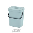 POUBELLE À COMPOSTE ACCROCHABLE ET  REPOSITIONNABLE EN PLASTIQUE 3L 16x12xH20CM BLEU GIVRE