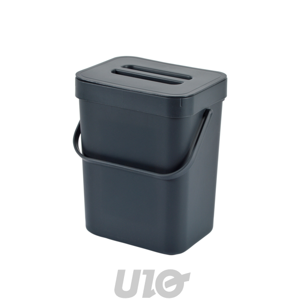 POUBELLE À COMPOSTE ACCROCHABLE ET REPOSITIONNABLE EN PLASTIQUE 3L 16x12xH20CM ANTHRACITE
