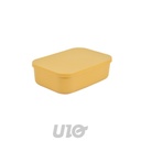 BOITE AVEC COUVERCLE PLASTIQUE 2,5L 24.5*18*H.8CM OCRE