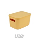 BOITE AVEC COUVERCLE PLASTIQUE 4,5L 24.5*18*H.15CM OCRE