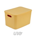 BOITE AVEC COUVERCLE PLASTIQUE 15,5L 35.5*25.5*H.23CM OCRE