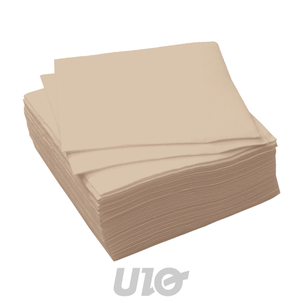 SET DE 100 SERVIETTES 1 PLI 30*30CM NATUREL
