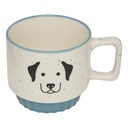 Mug Atmosphera Chien Porcelaine Bicolore Crème Bleu 30cl