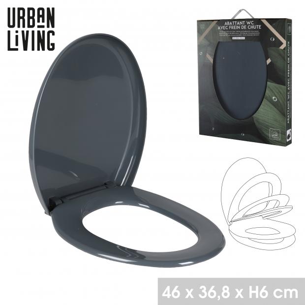 MOONROCK ABATTANT WC EN PLASTIQUE AVEC FREIN DE CHUTE 46X36,8XH6CM