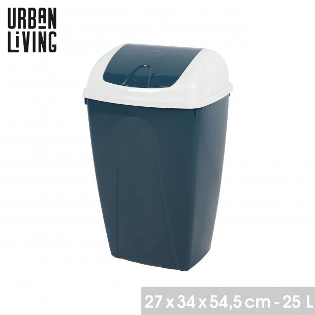 PASHA POUBELLE FLIP 25 LITRES BICOLORE BLANCHE ET DARK SAPPHIRE