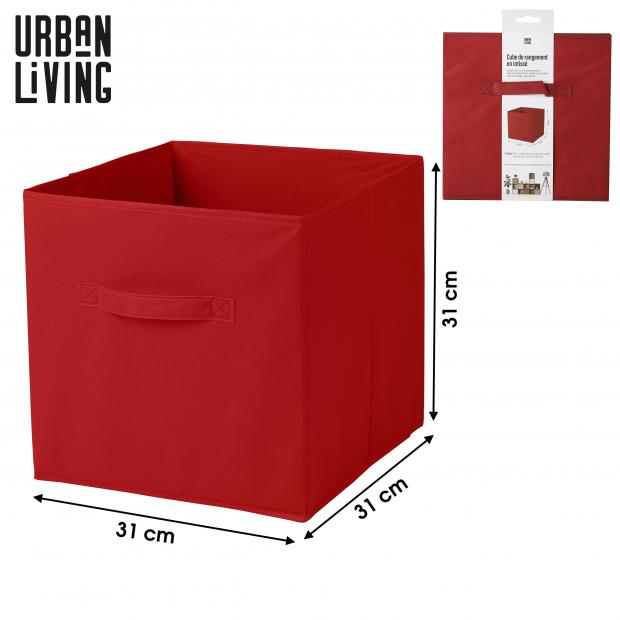 LE KUBE - CUBE INTISSE ROUGE 31X31CM