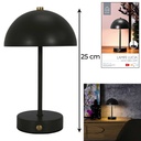 LAMPE DE TABLE LUCIA RECHARGEABLE NOIRE H26CM