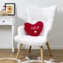 COUSSIN ET PLAID SHERPA COEUR 120X150CM