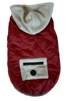 DOUDOUNE AVEC CAPUCHE DOUBLE POLAIRE TS 30CM MATÉRIAUX RECYCLÉS - DISPONIBLE EN 2 COULEURS