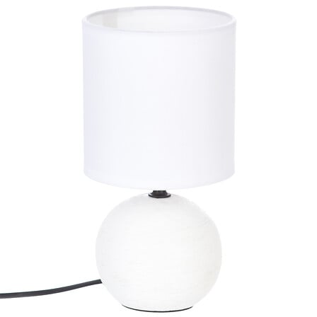 LAMPE BOULE STRIÉE TIMÉO - H25CM - CÉRAMIQUE BLANC